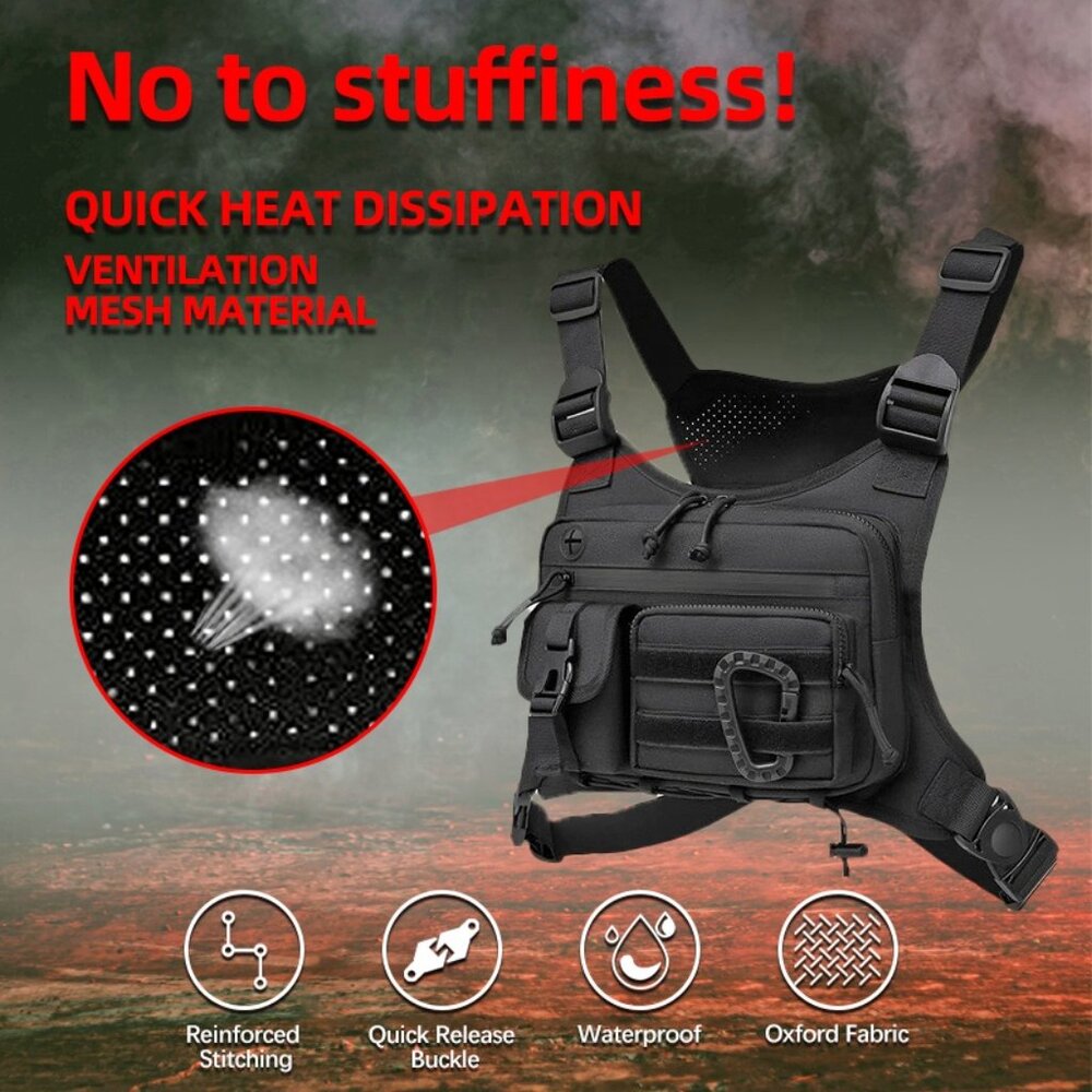 Multifunctional Adjustable Vest Waterproof Chest … - image 2